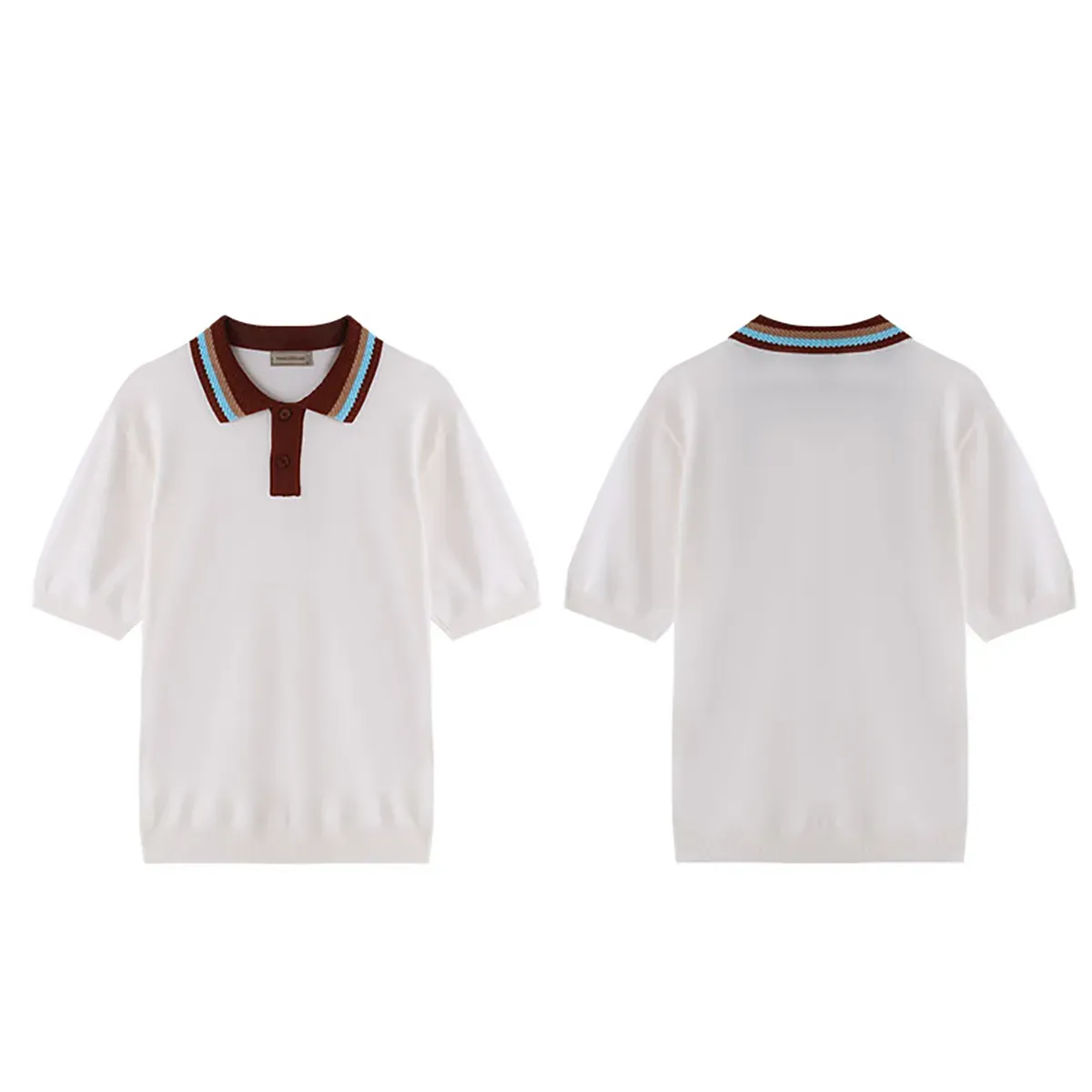Retro Jacquard Collar Golf Athleisure Knit Polo Display