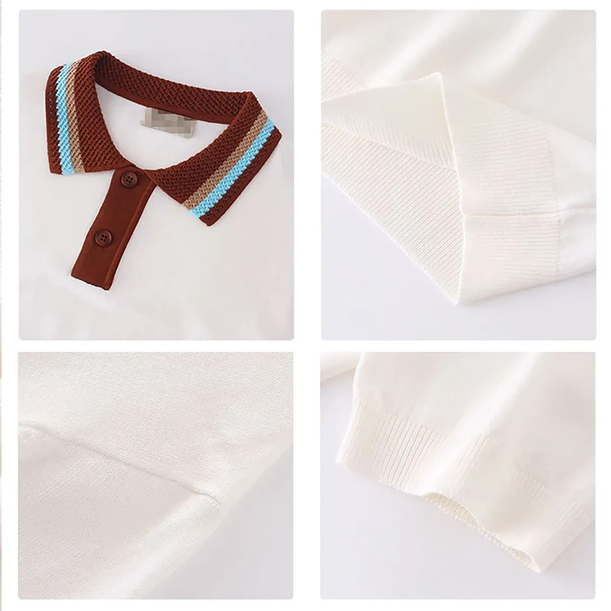 Retro Jacquard Collar Golf Athleisure Knit Polo Knitting Details