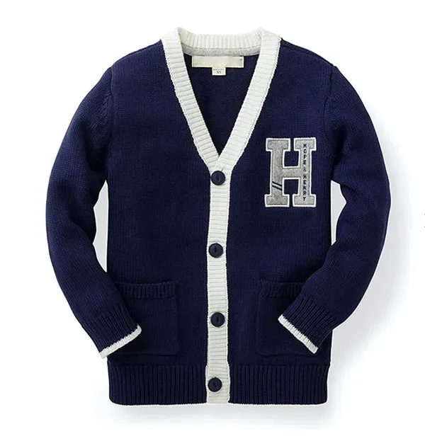 Custom Intarsia Logo Uniform Sweater 100% Cotton