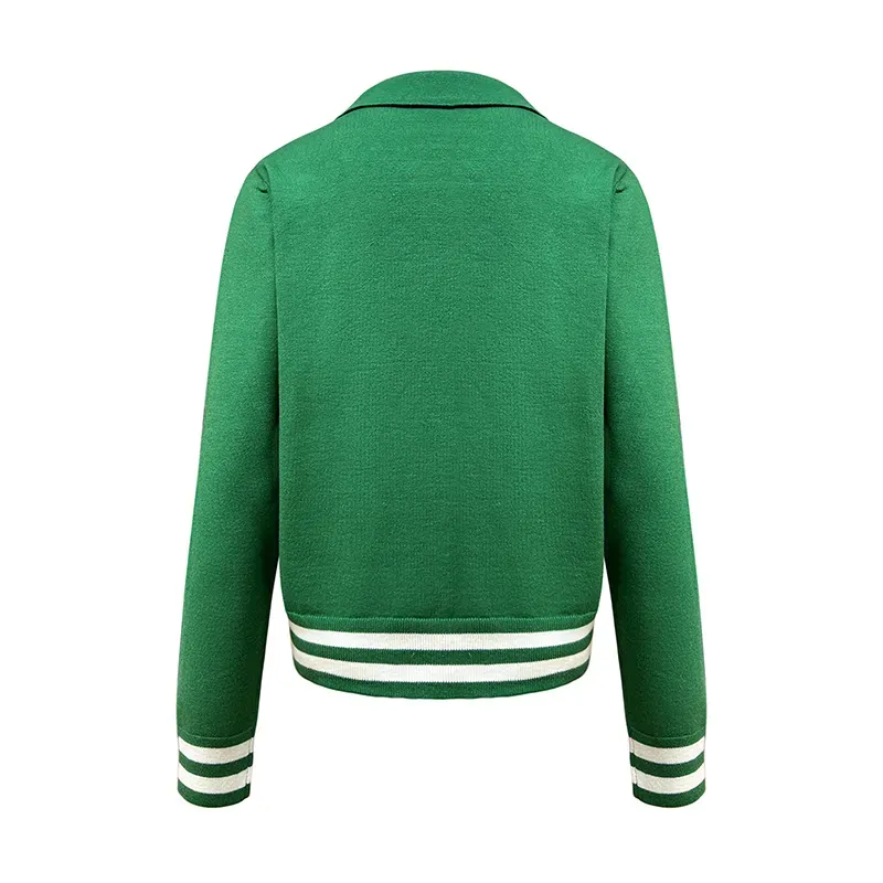 Retro Tennis Core V-Neck Knit Polo Cricket Style Sweater Back