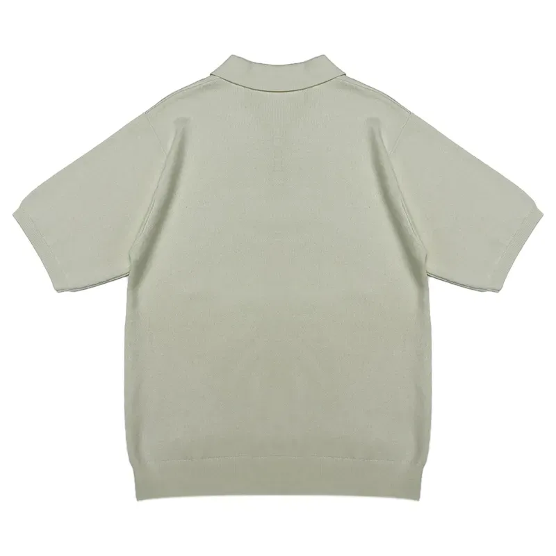 Minimalist Quarter-Zip Short Sleeve 14GG Knit Polo Back