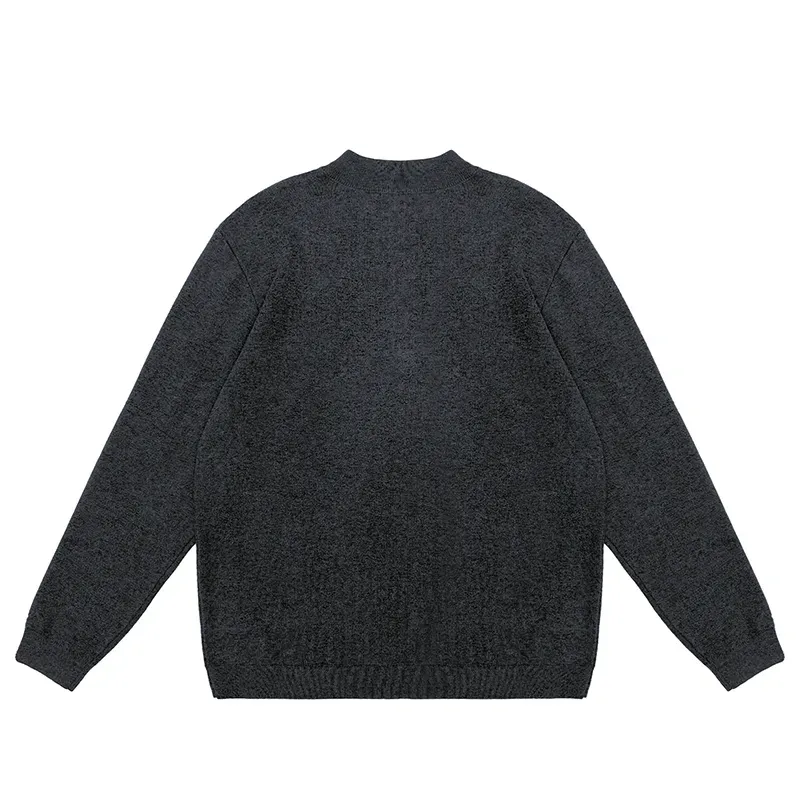 Classic Quarter-Zip Mock Neck 12GG Fine Knit Sweater Back