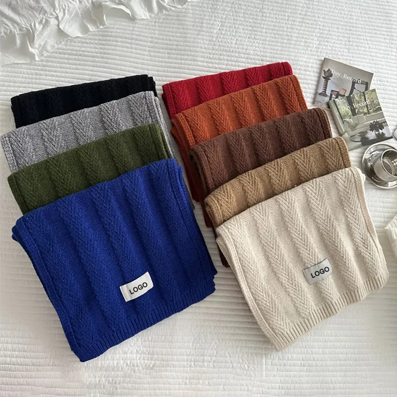 Custom Chevron Knit Scarf: Herringbone Winter Muffler All Colors