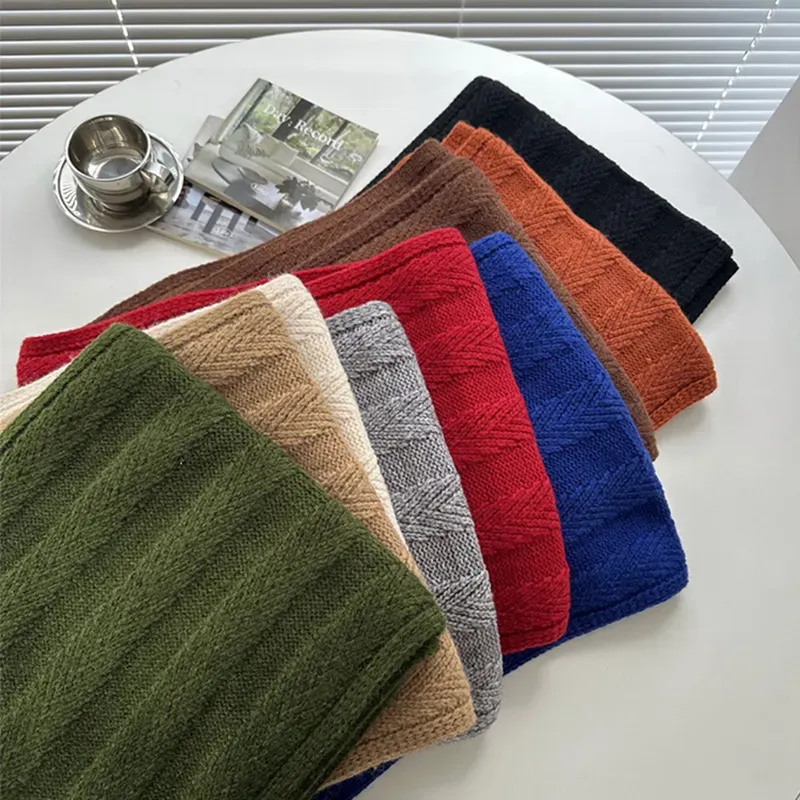 Custom Chevron Knit Scarf: Herringbone Winter Muffler Display