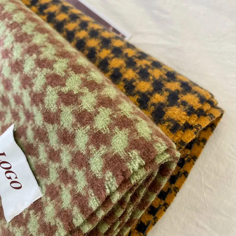 Custom Houndstooth Scarf: Wholesale Blanket Shawl Knitting Details
