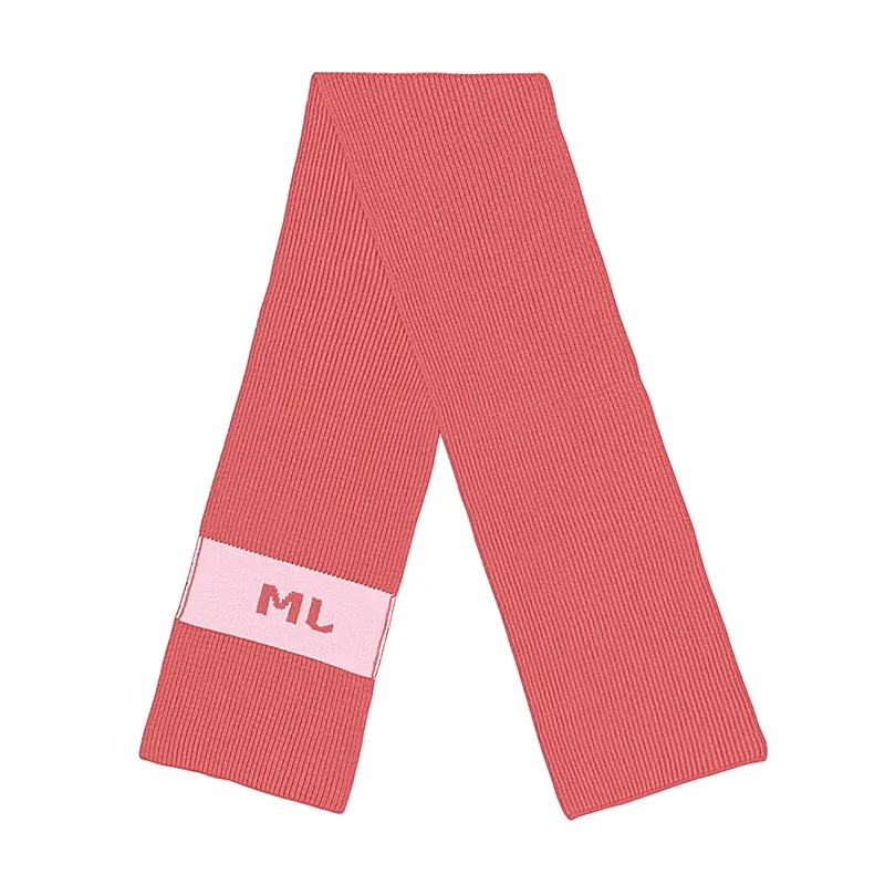 Custom Ribbed Logo Knit Scarf Vibrant 12GG Winter Neckwear Back