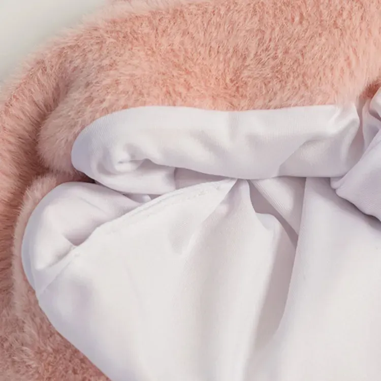 Faux Mink Cat Ear Beanie: Plush Decorative Knits With Logo Knitting Details