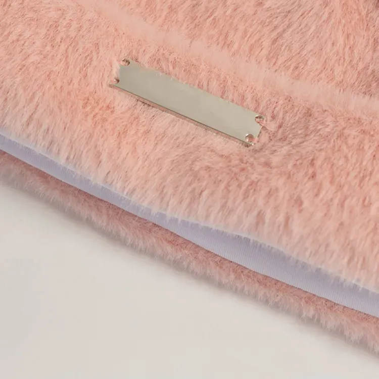 Faux Mink Cat Ear Beanie: Plush Decorative Knits With Logo Details
