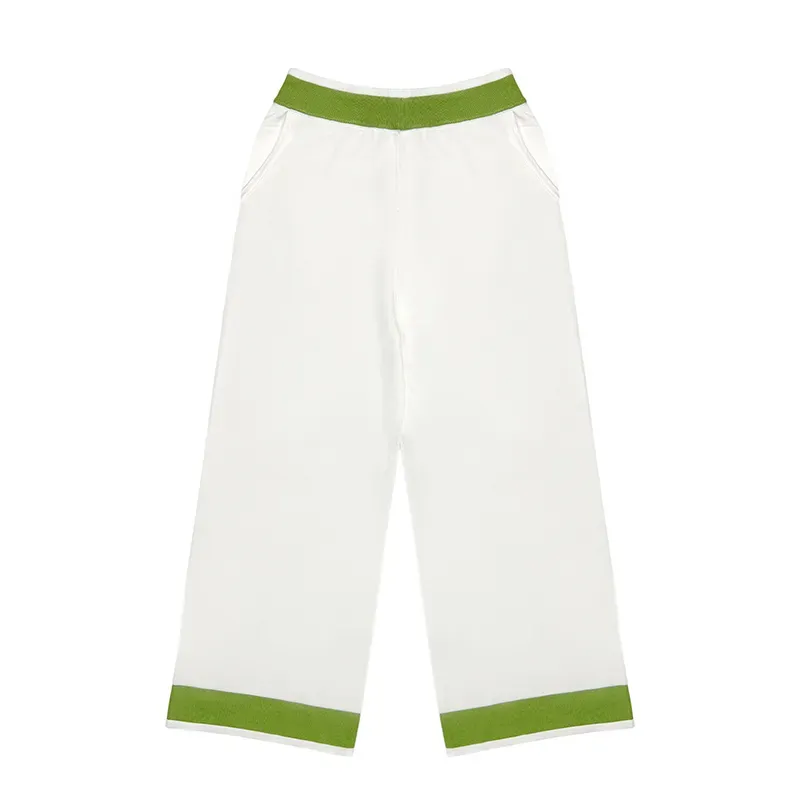Retro Varsity Collegiate Sets: 14GG Fine Knit Polo Tracksuit Green Pants