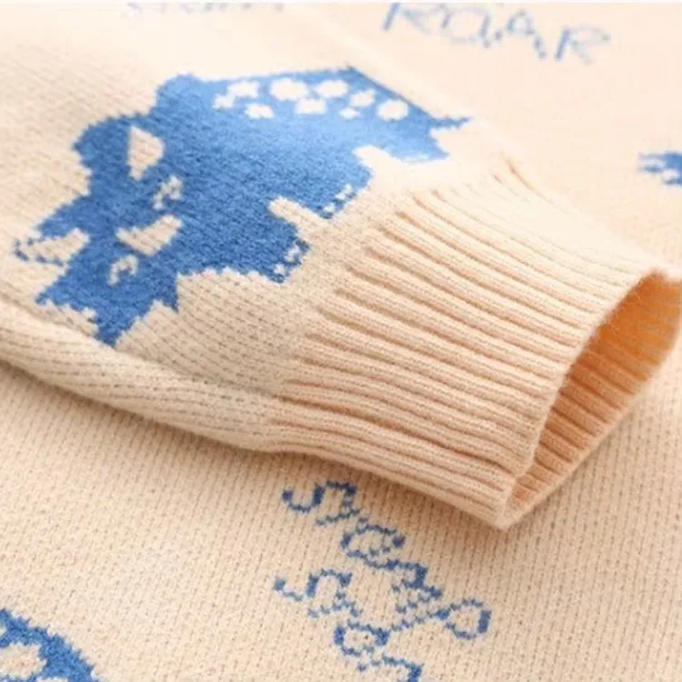 custom-kids-dinosaur-jacquard-knit-sweater-sleeve-details