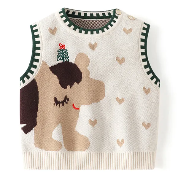 custom-kids-sleeveless-jacquard-knit-vest-white
