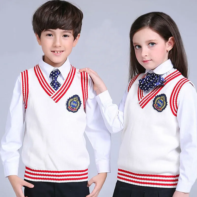 v-neck-white-knit-school-uniform-vest-from-sweater-manufacturer