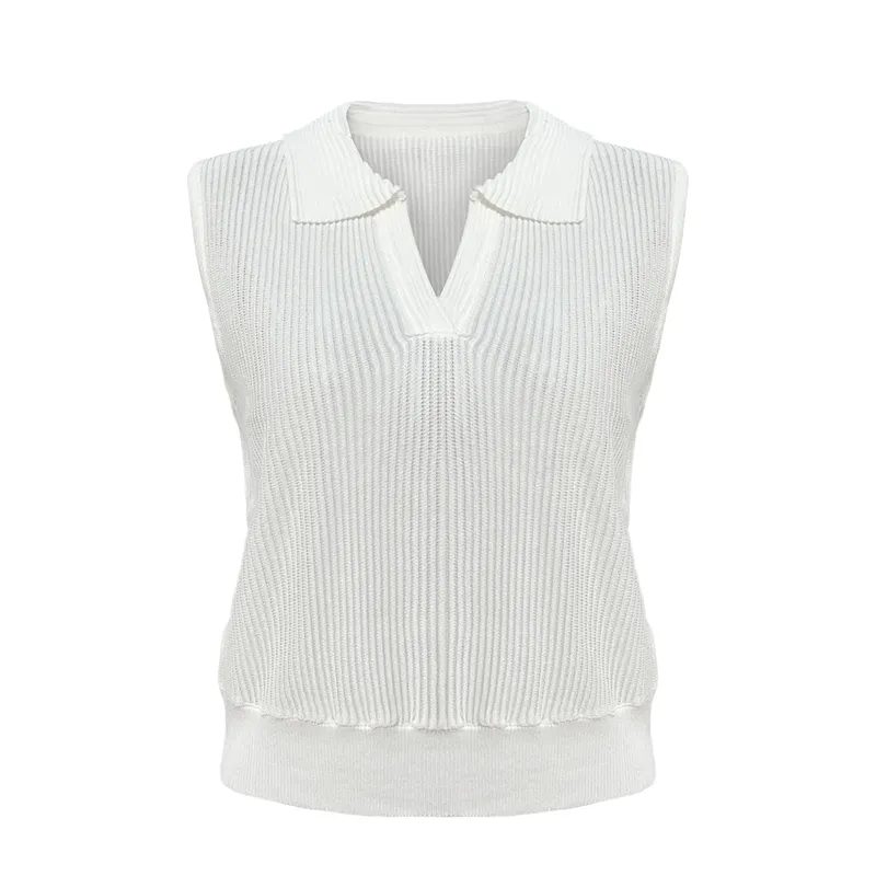 custom-womens-white-ribbed-knit-polo-vest-white