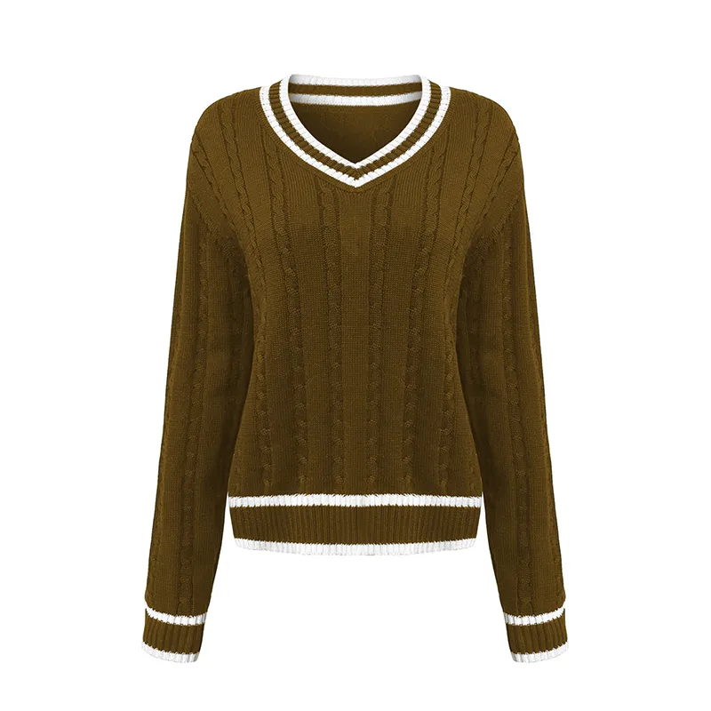 womens-varsity-v-neck-cable-knit-sweater-yellow