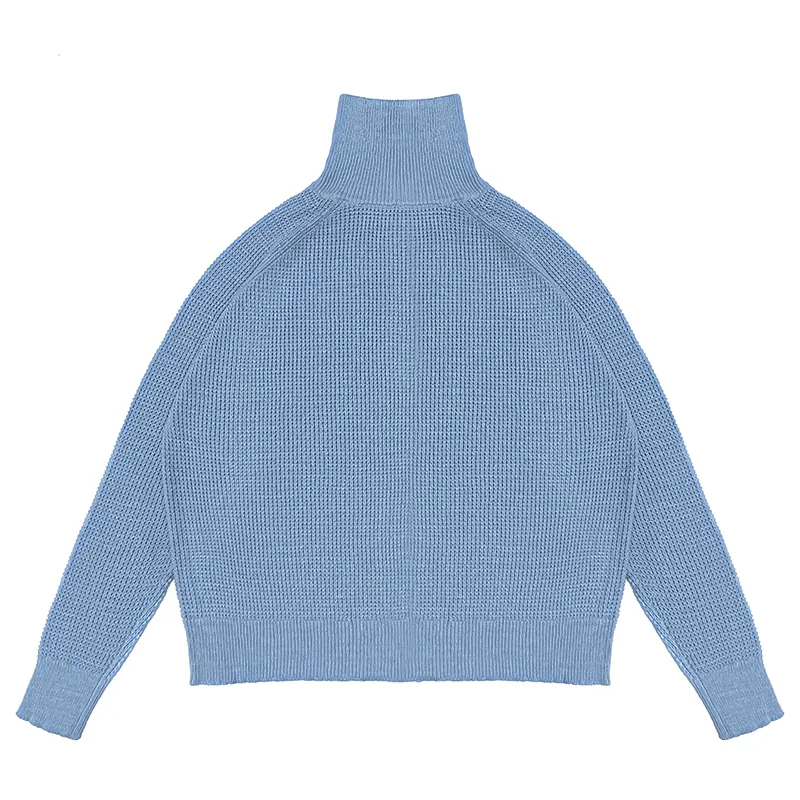 custom half zip turtleneck sweater oem factory back