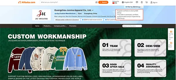 Guangzhou Junma Apparel Co., Ltd. Official Alibaba Store Homepage - Custom Sweater Manufacturer