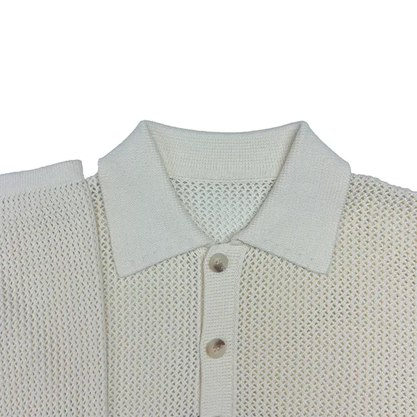 striped polo knit sweater collar details