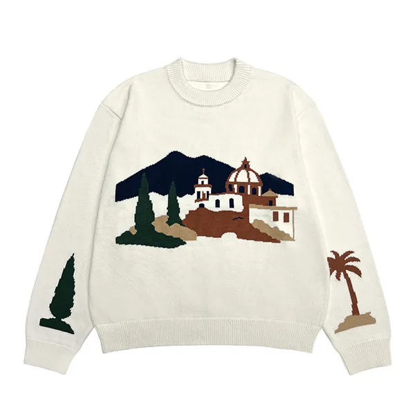 mediterranean town intarsia knit