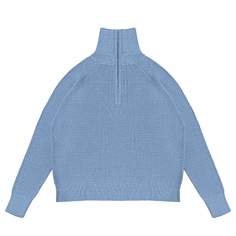 custom half zip turtleneck sweater oem factory