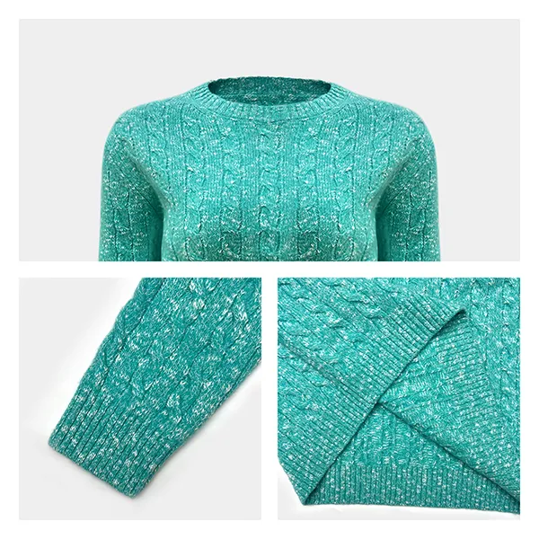 fine gauge cable knit crew neck pullover knitting details