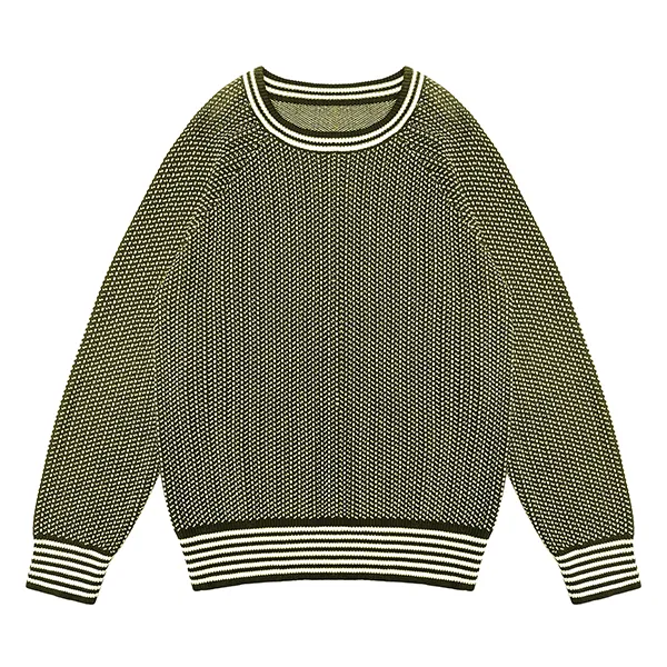 varsity textured raglan knit pullover dark yellow