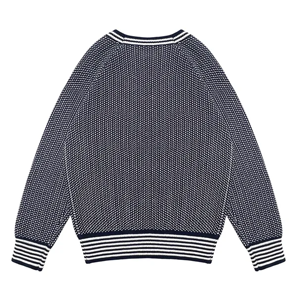 varsity textured raglan knit pullover back