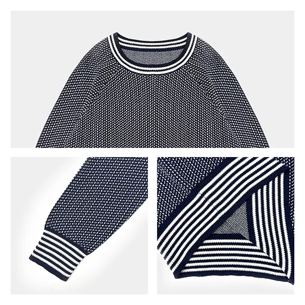 varsity textured raglan knit pullover knitting details