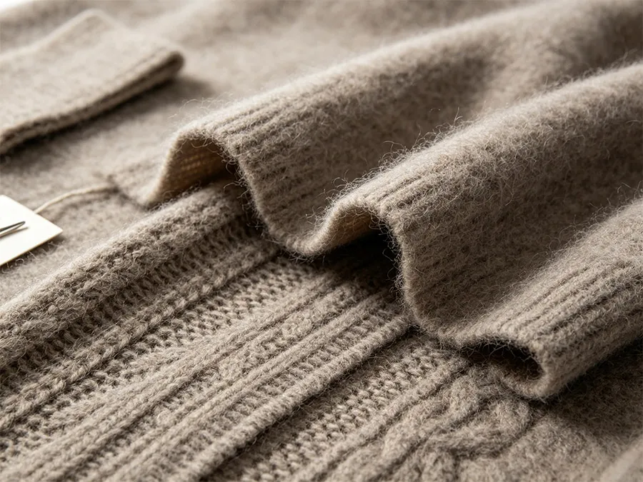 brushed mohair blend sweater fabric texture showing fluffy halo effect