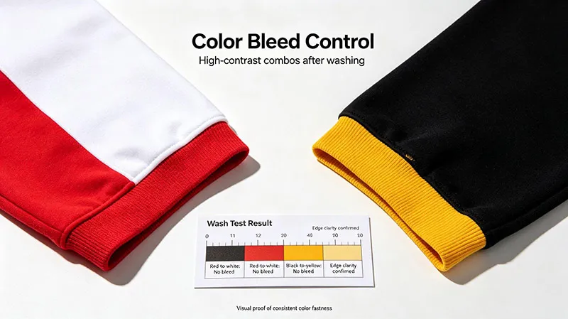 Colorfastness test Grade 4 red and white high-contrast knitted jersey