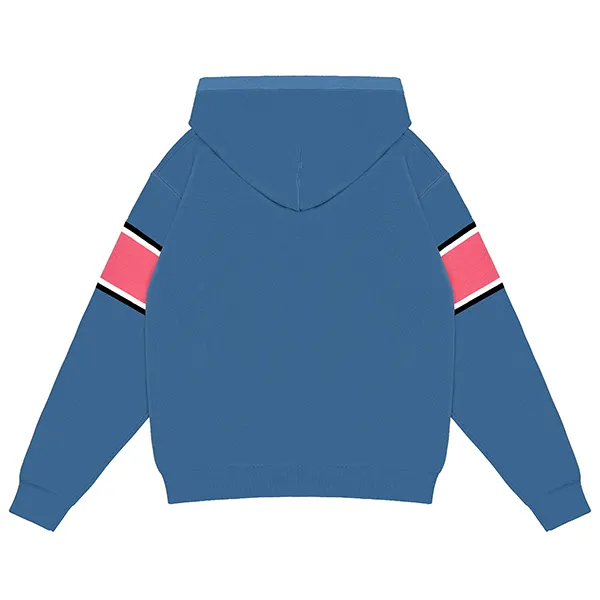 drop shoulder full zip varsity hoodie with applique numbers back