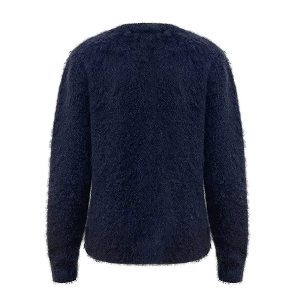 fuzzy mohair knit pullover with abstract floral graphic back