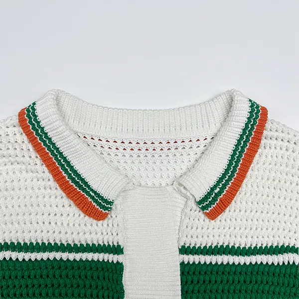 relaxed collared knit cardigan with pockets knitting details