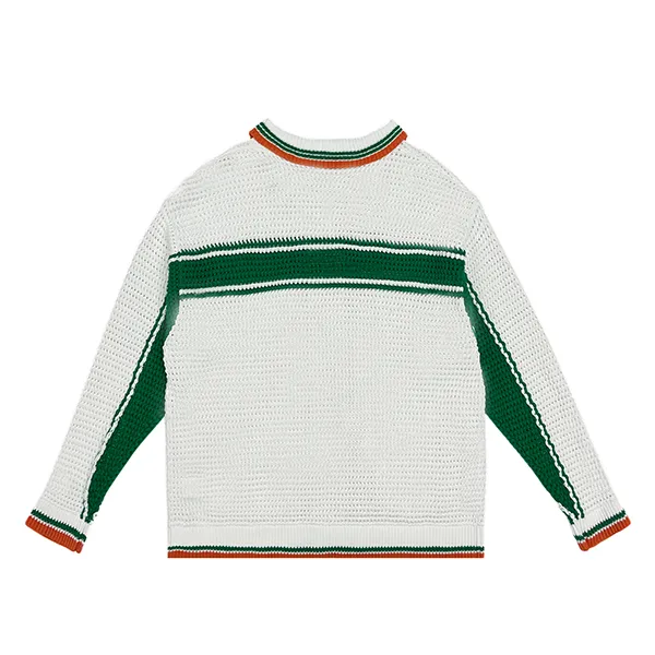 relaxed collared knit cardigan with pockets back
