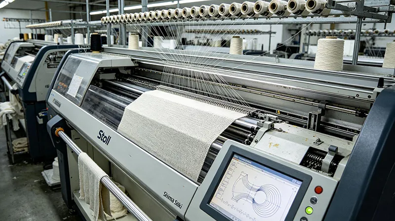 Stoll and Shima Seiki machines in bulk cardigan production