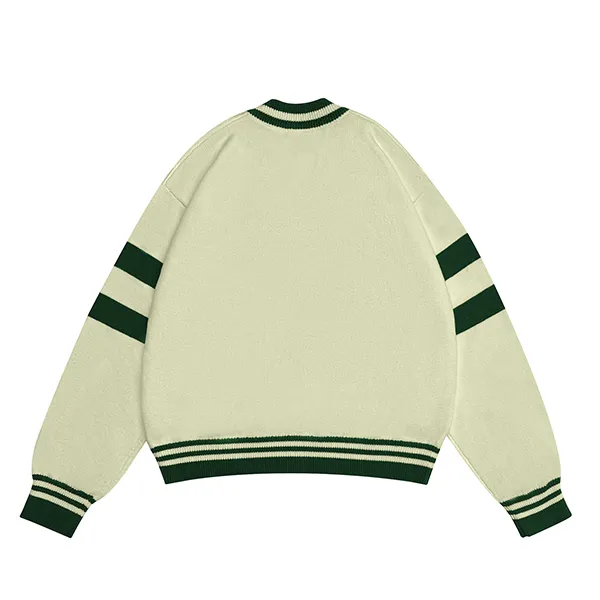 v-neck golf graphic knit pullover back