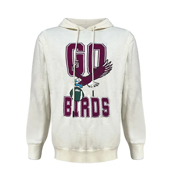 varsity football graphic pullover hoodie purple