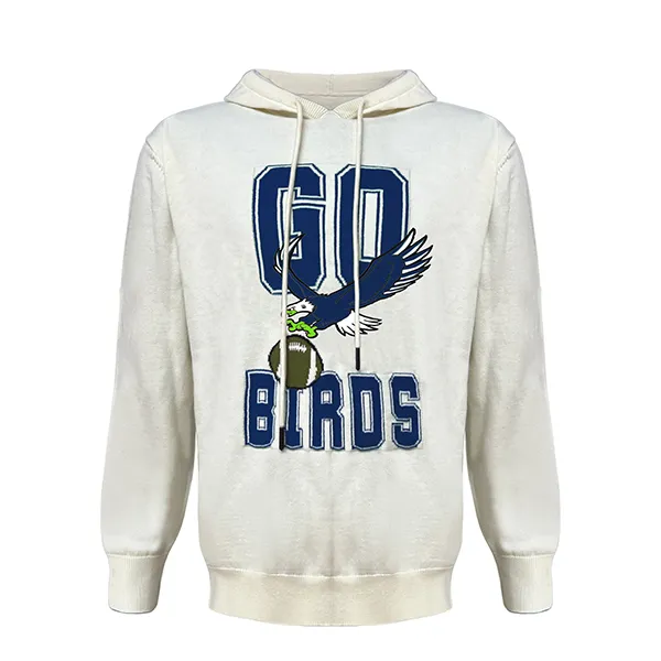 varsity football graphic pullover hoodie blue