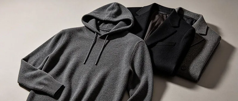 custom mens knit hoodie sweater smart casual oem factory
