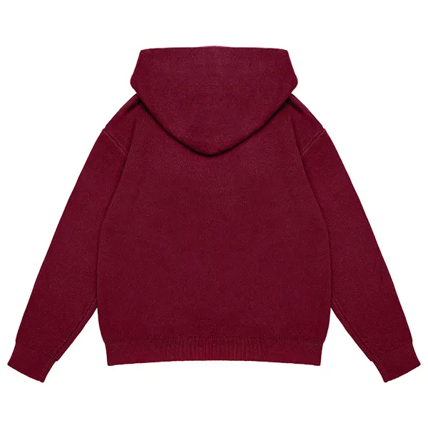 knitted hoodie pullover sweater with kangaroo pocket back