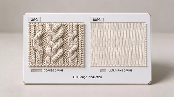 3D WHOLEGARMENT seamless knitting technology and 18GG ultra-fine gauge sweater swatch