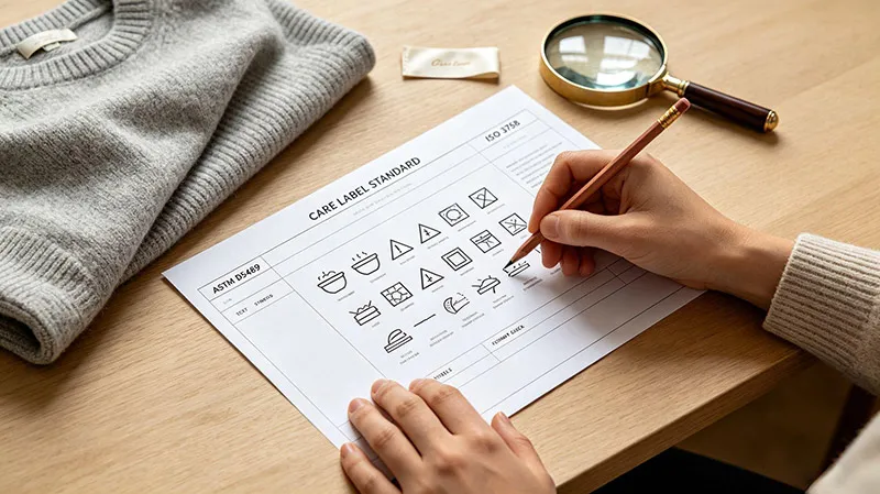 Designing compliant apparel care label instructions and tech pack for knitwear export